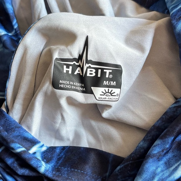 Habit Athletic Blue Oceanic Long Sleeve Shirt Hoodie - Picture 5 of 7